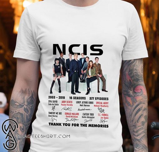 NCIS 2003-2019 16 seasons 377 episodes thank you for the memories shirt