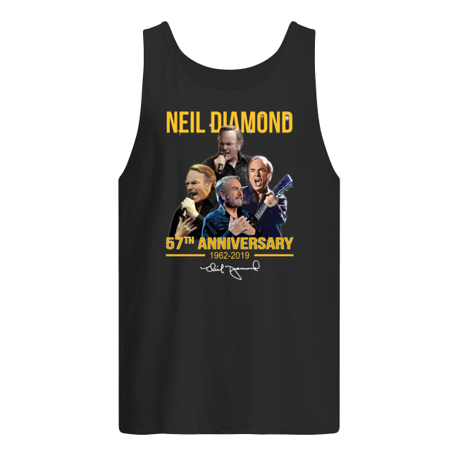 Neil diamond 57th anniversary 1962-2019 signature men's tank top
