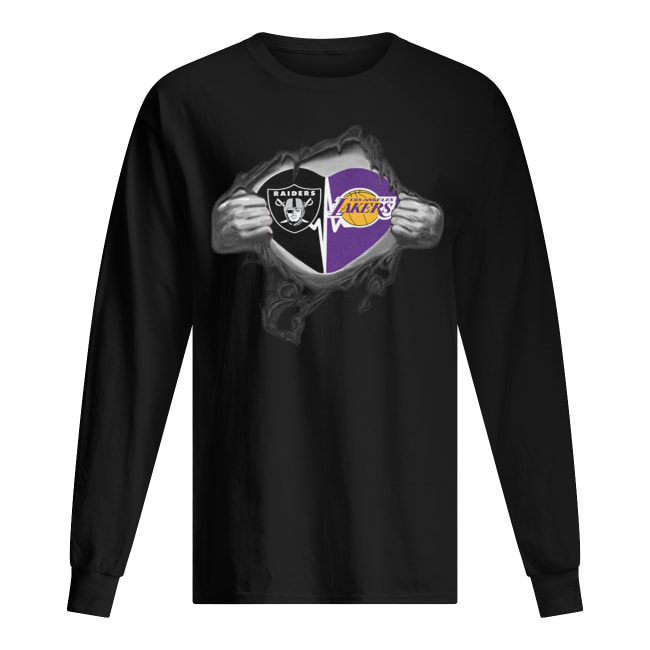 Oakland raiders and los angeles lakers inside me long sleeved