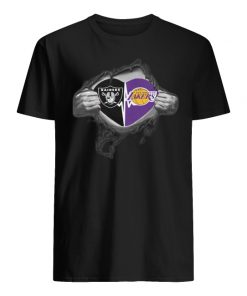 Oakland raiders and los angeles lakers inside me men's shirt