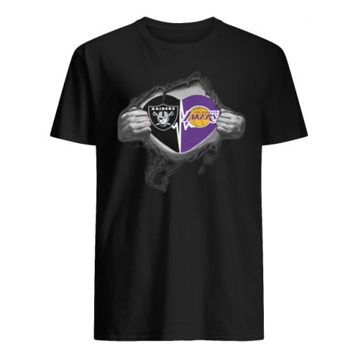 Oakland raiders and los angeles lakers inside me men's shirt