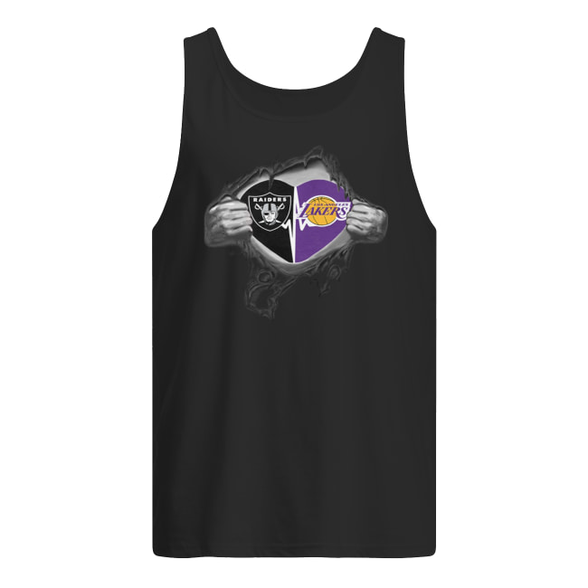 Oakland raiders and los angeles lakers inside me men's tank top