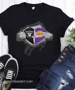 Oakland raiders and los angeles lakers inside me shirt