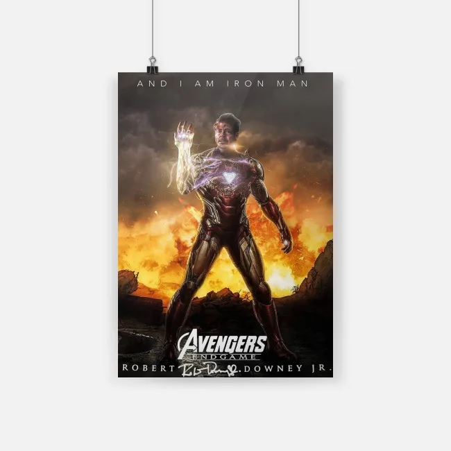 Original Avengers endgame tony stark and I am iron man robert downey jr poster