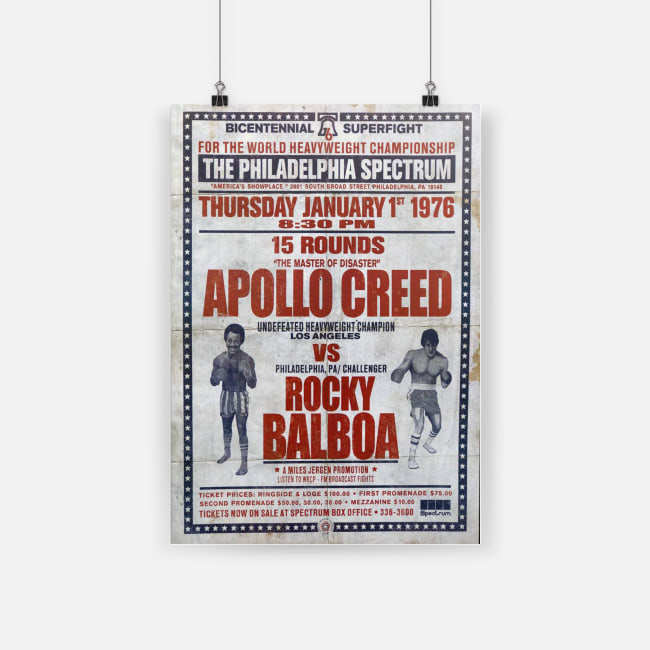 Original Bicentennial superfight the philadelphia spectrum rocky balboa vs apollo creed poster