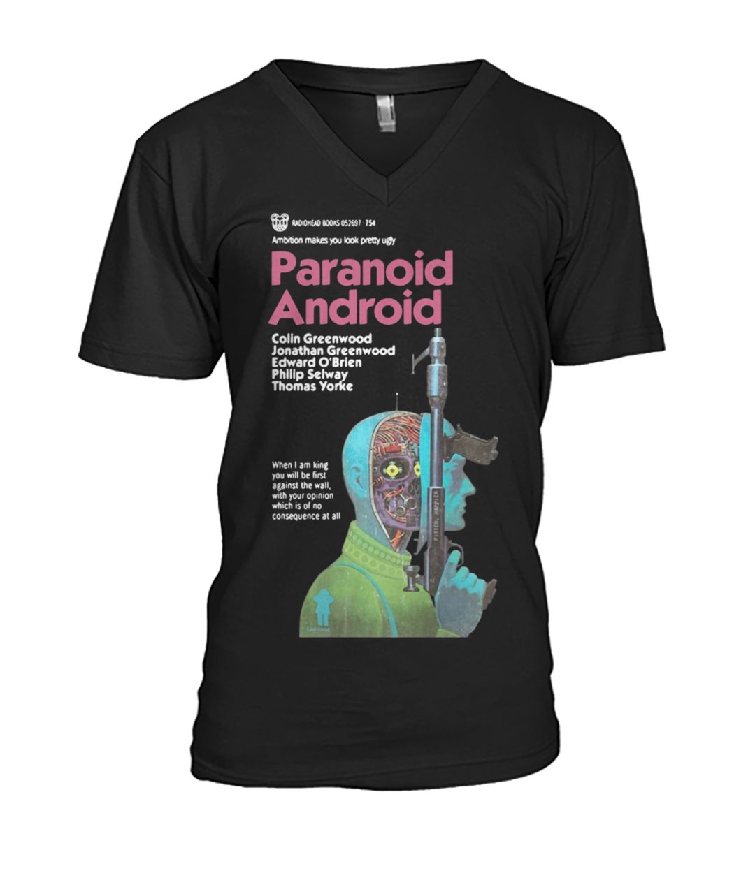 Paranoid android ambition makes you look pretty ugly mens v-neck