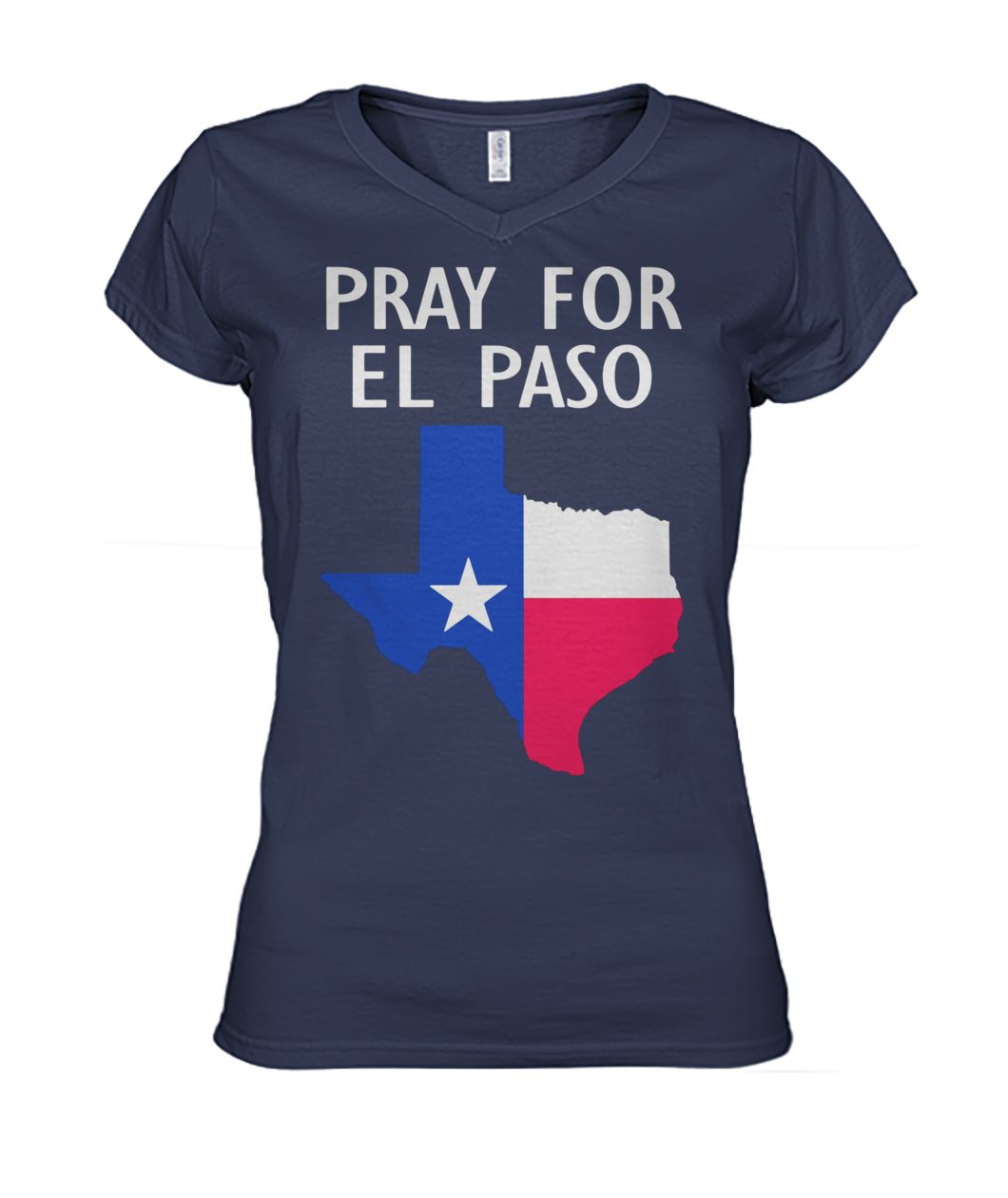 Pray for el paso texas flag women's v-neck