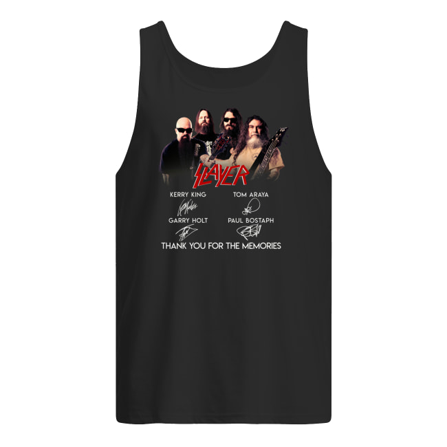 Slayer signatures thank you for the memories men's tank top
