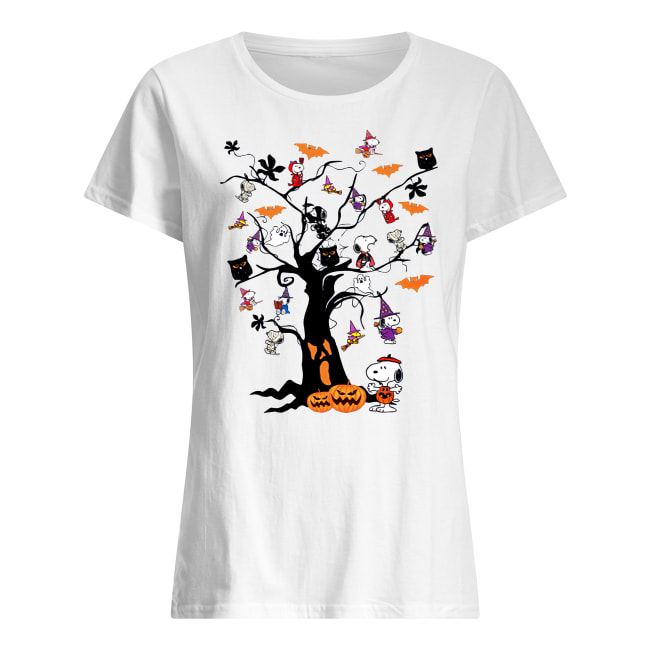 Snoopy halloween tree women's shirt