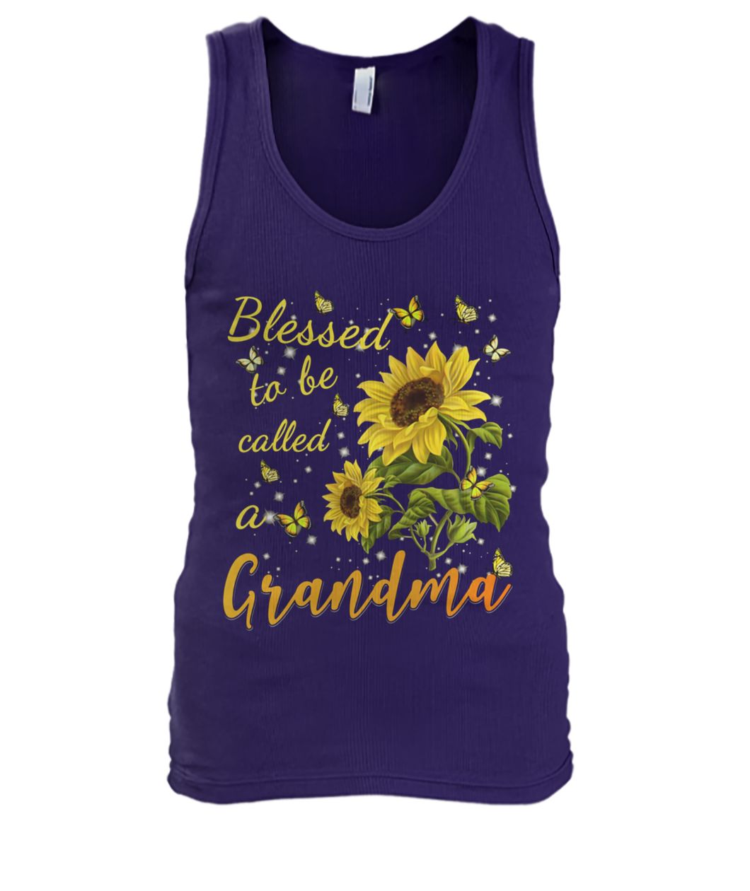 Sunflower blessed to be called a grandma men's tank top