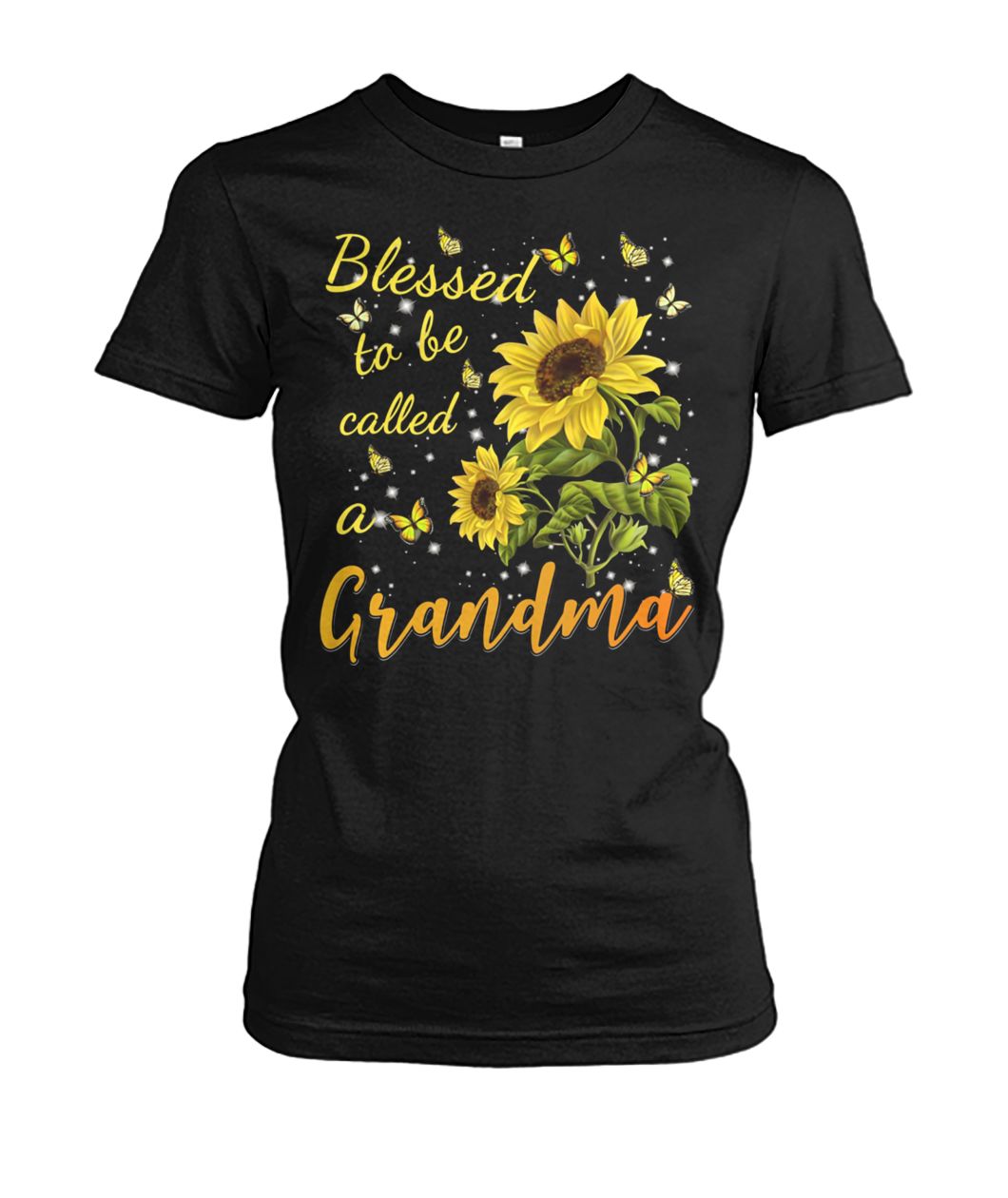Sunflower blessed to be called a grandma women's crew tee
