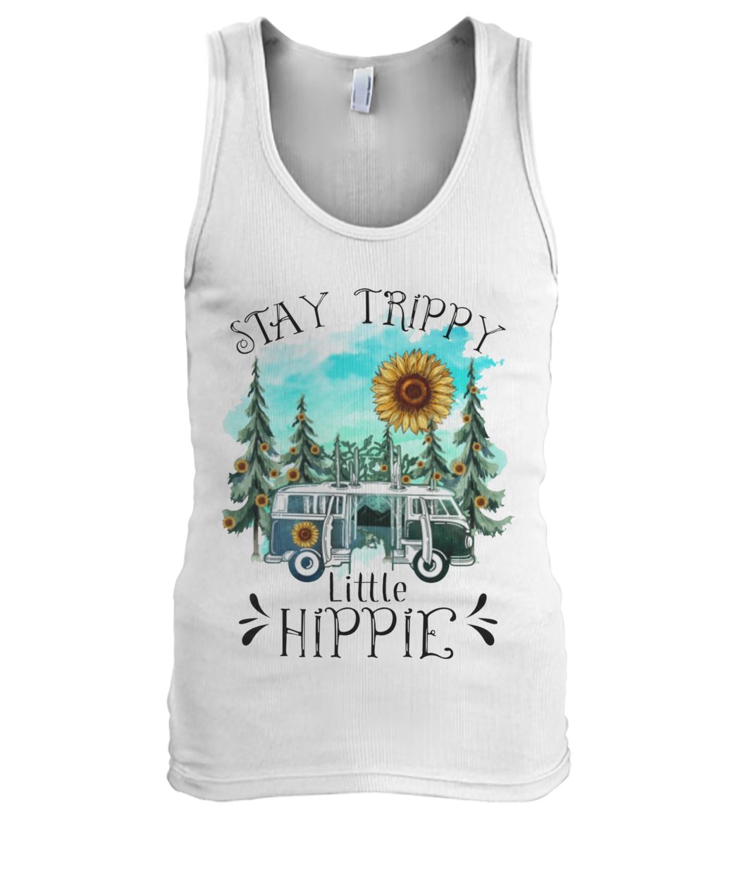 Sunflower stay trippy little hippie men's tank top