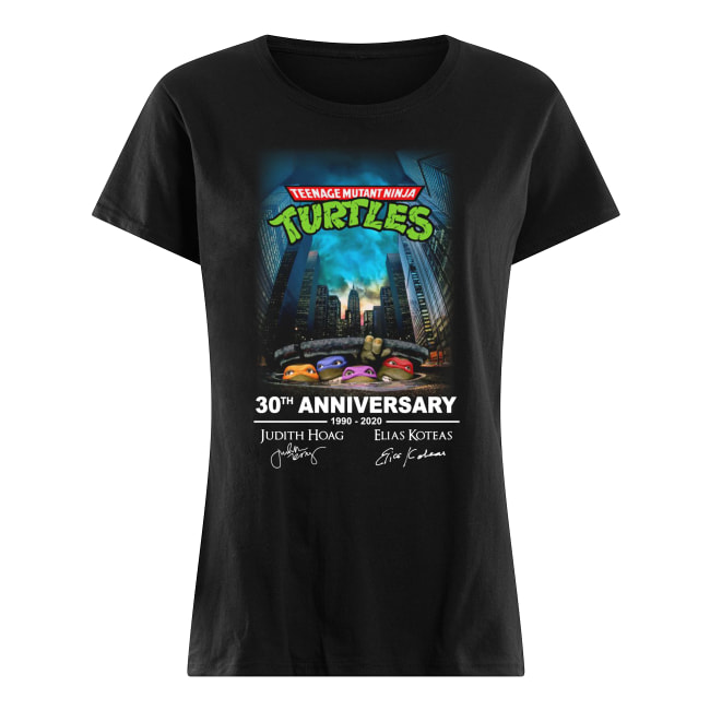 Teenage mutant ninja turtles 30th anniversary 1990-2020 signatures women's shirt