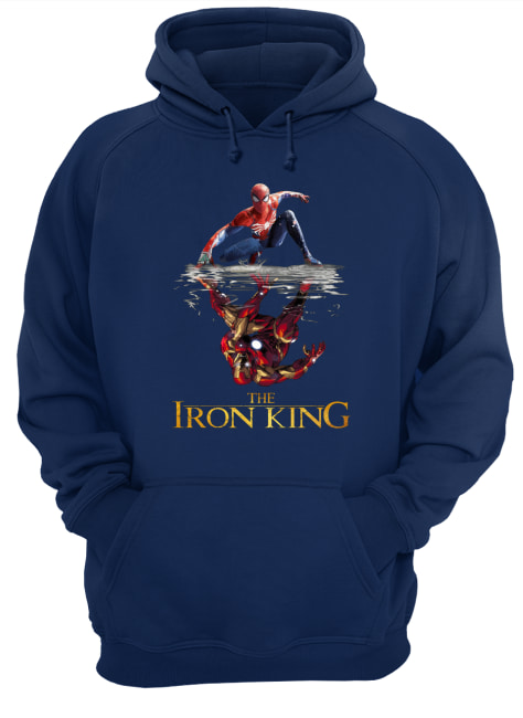 The iron king iron man and spider man water reflection hoodie