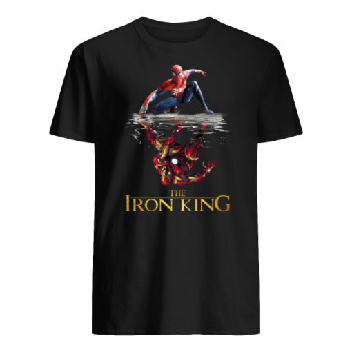 The iron king iron man and spider man water reflection men's shirt