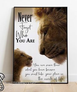 The lion king never forget who you are mufasa and simba poster