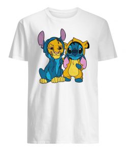 The lion king simba and stitch is best friend men's shirt