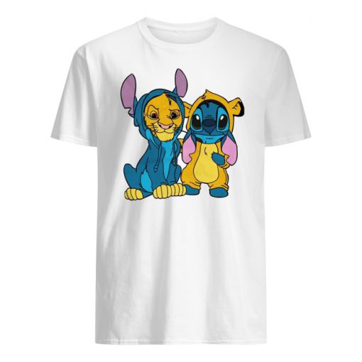 The lion king simba and stitch is best friend men's shirt