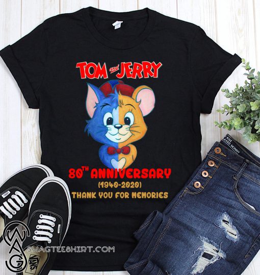 Tom and jerry 80th anniversary 1940-2020 thank you for the memories shirt