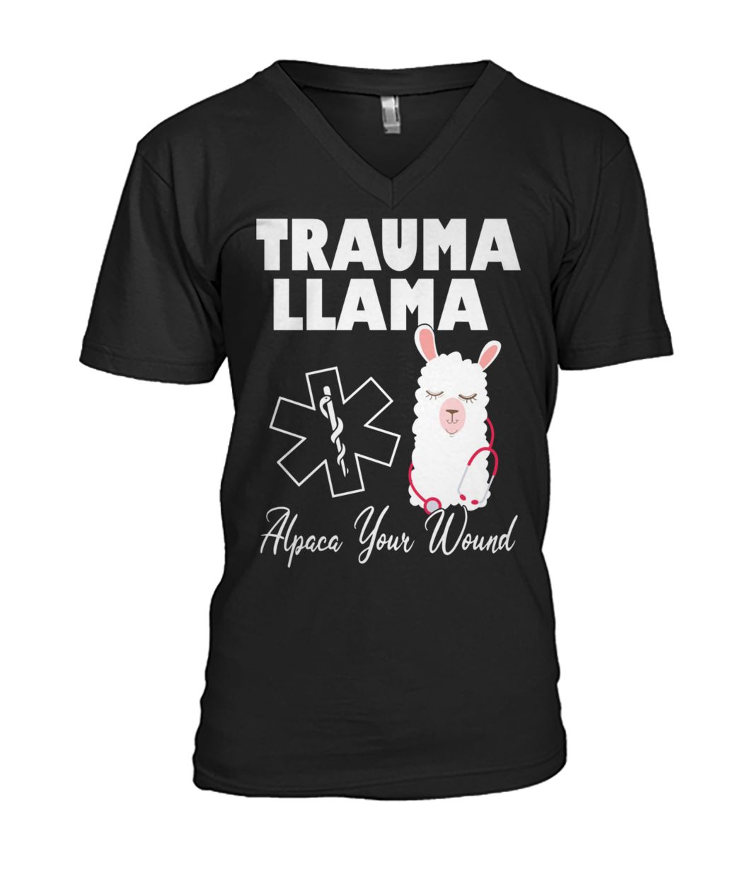 Trauma llama alpaca your wound nurse mens v-neck