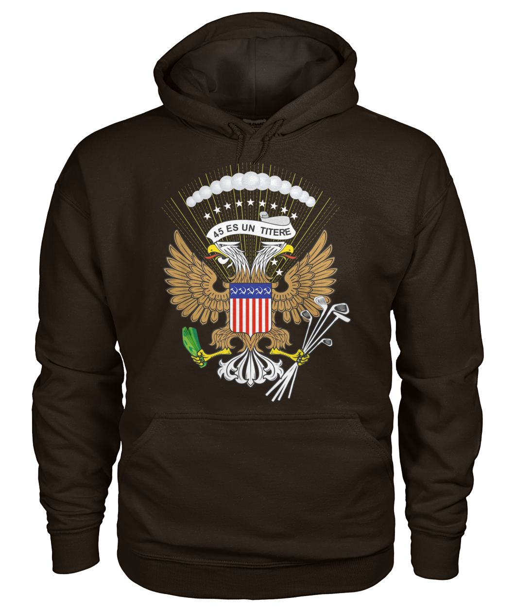 Trump fake russian presidential seal 45 is a puppet political gildan hoodie