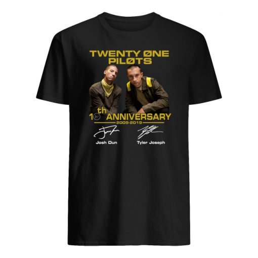 Twenty one pilots 10th anniversary 2009-2019 signatures men's shirt