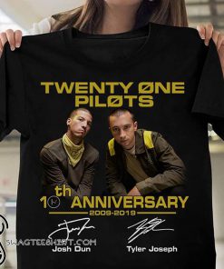 Twenty one pilots 10th anniversary 2009-2019 signatures shirt