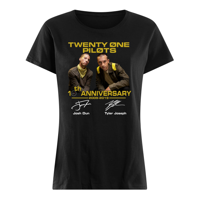 Twenty one pilots 10th anniversary 2009-2019 signatures women's shirt