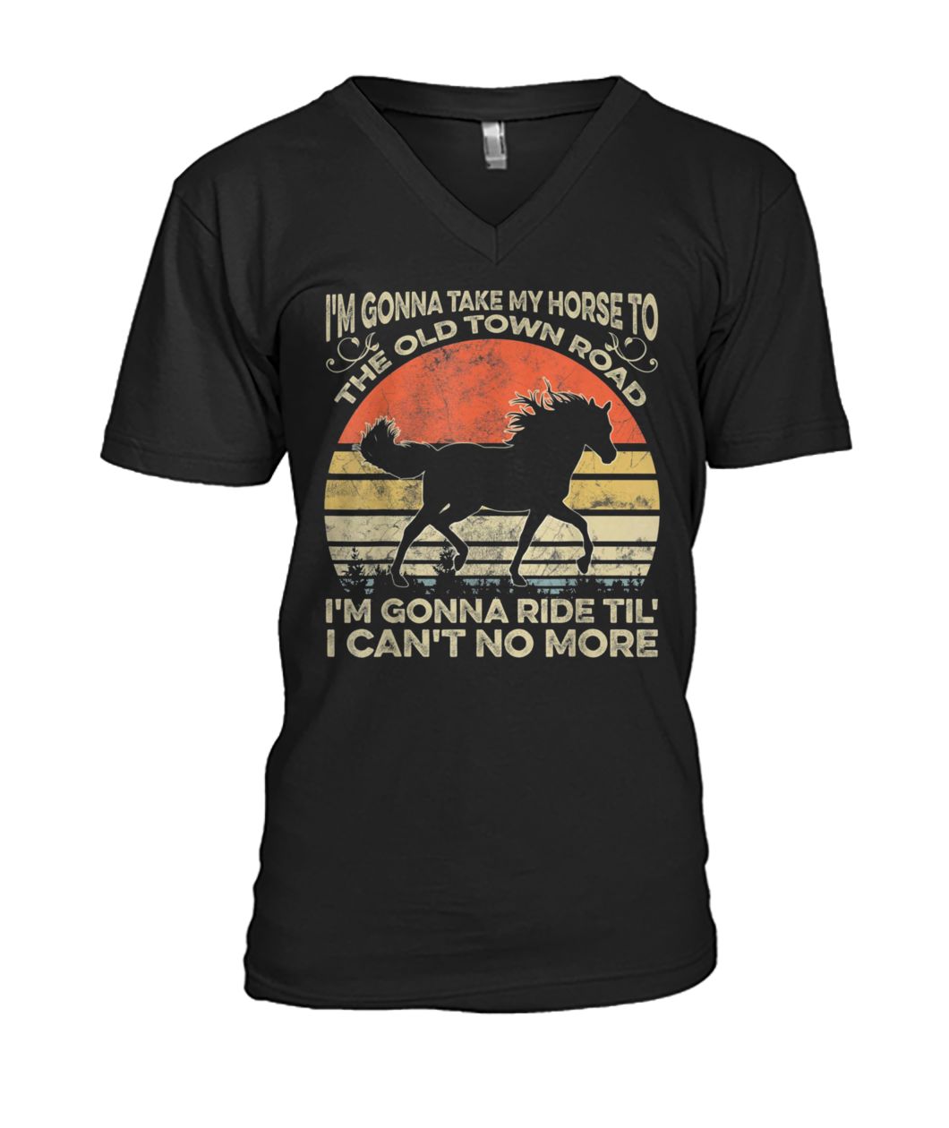 Vintage I'm gonna take my horse to the old town road mens v-neck