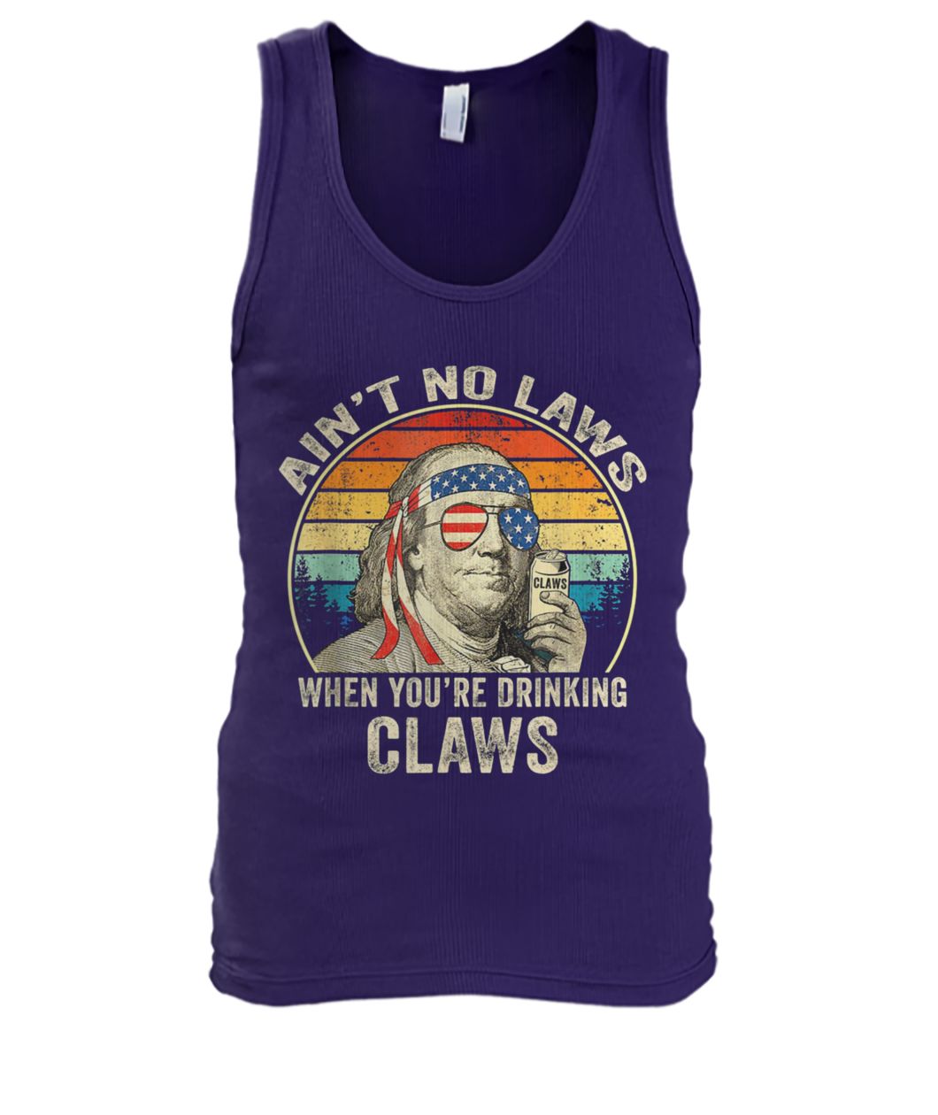 Vintage george washington ain't no laws when you're drinking claws men's tank top