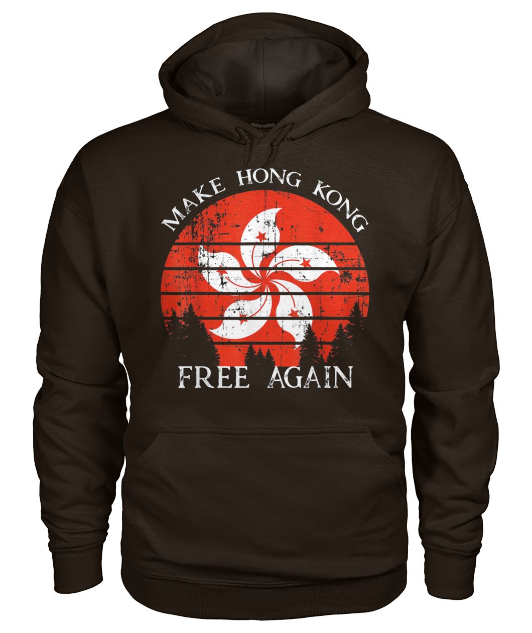 Vintage hong kong china flag make HK free again gildan hoodie