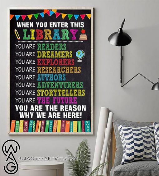 When you enter this library custom teacher sign poster