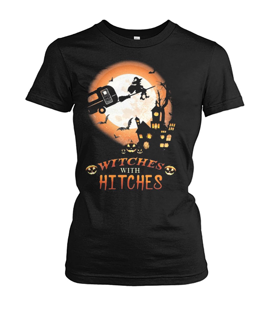 Witches with hitches halloween women's crew tee