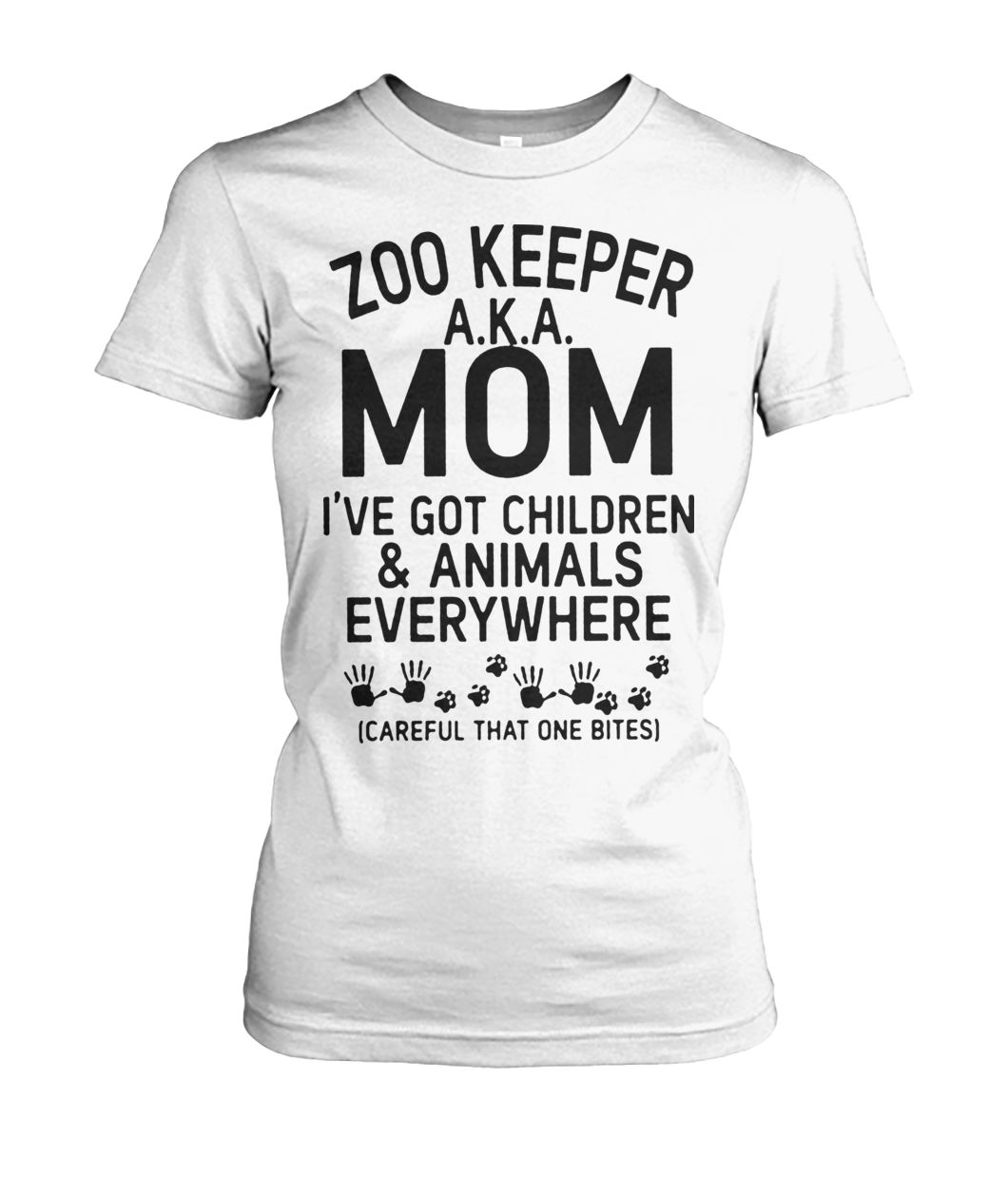 Zoo keeper aka mom I've got children and animals everywhere women's crew tee