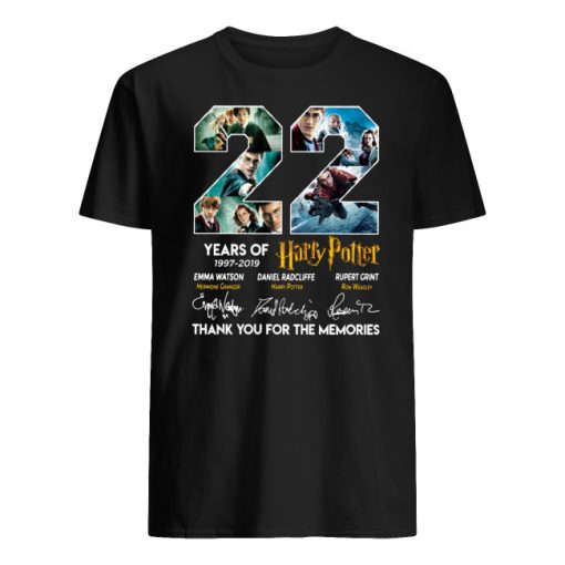 22 years of harry potter 1997-2019 thank you for the memories signatures men's shirt
