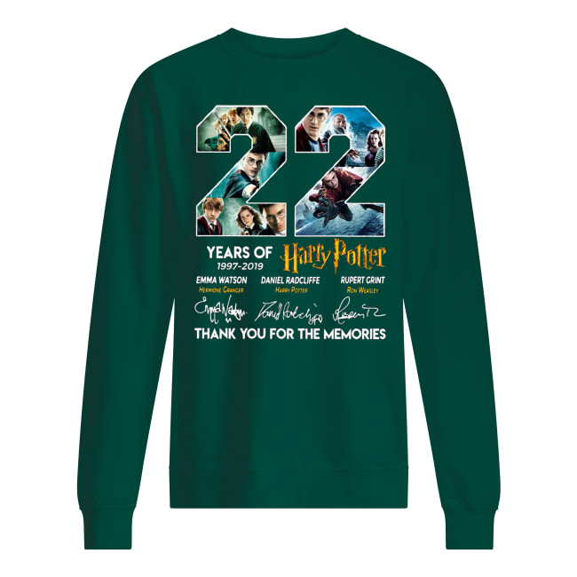 22 years of harry potter 1997-2019 thank you for the memories signatures sweatshirt