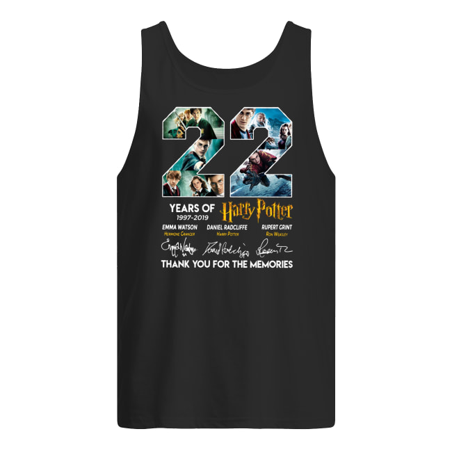 22 years of harry potter 1997-2019 thank you for the memories signatures tank top