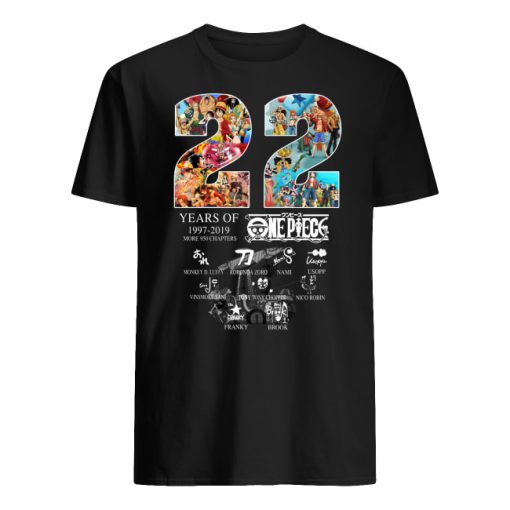 22 years of one piece 1997-2019 more 950 chapters signatures men's shirt