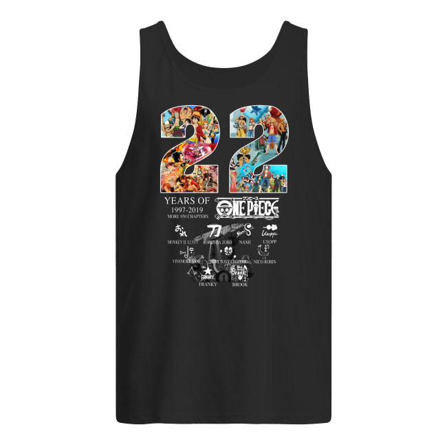 22 years of one piece 1997-2019 more 950 chapters signatures tank top