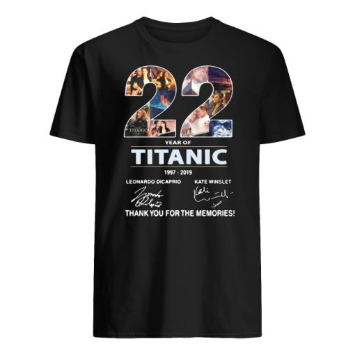 22 years of titanic 1997-2019 signature thank you for the memories men's shirt