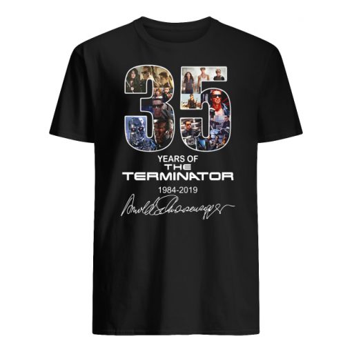 35 years of the terminator 1984-2019 signatures men's shirt