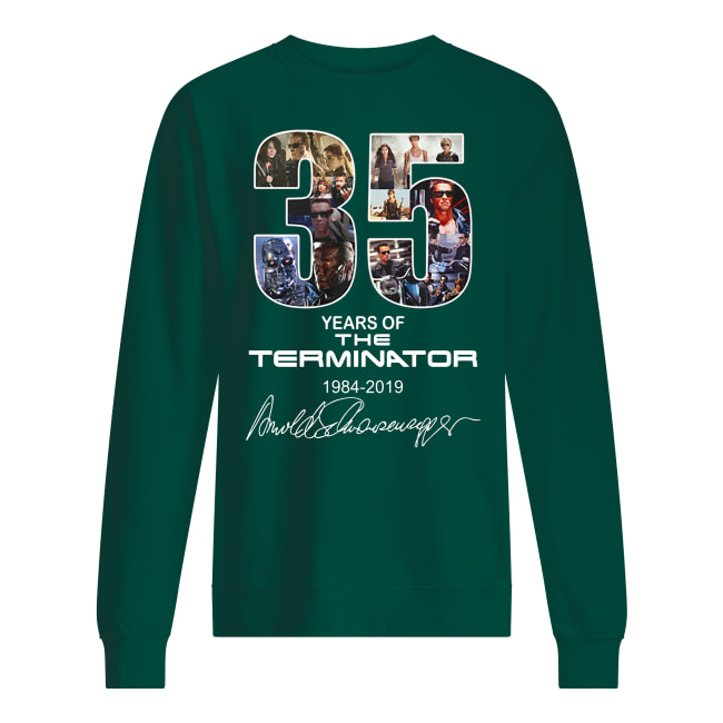 35 years of the terminator 1984-2019 signatures sweatshirt