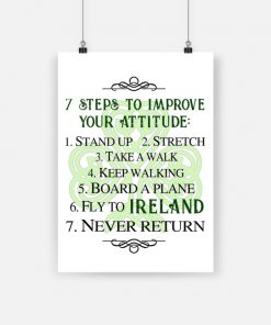 7 steps to improve your attitude fly to ireland poster - a1