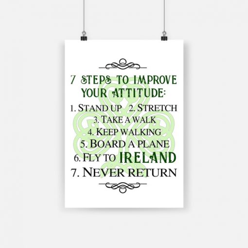 7 steps to improve your attitude fly to ireland poster - a1