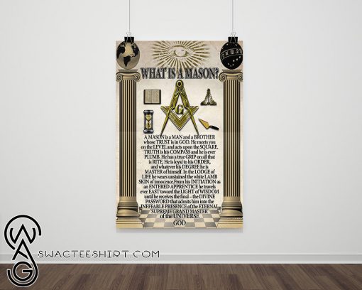 Antique masonic what is a mason poster