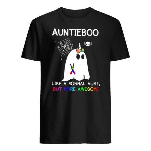 Auntieboo like a normal aunt but more awesome cancer ribbon mens shirt
