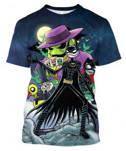 Batman and catwoman as jack and sally the nightmare before christmas 3d shirt