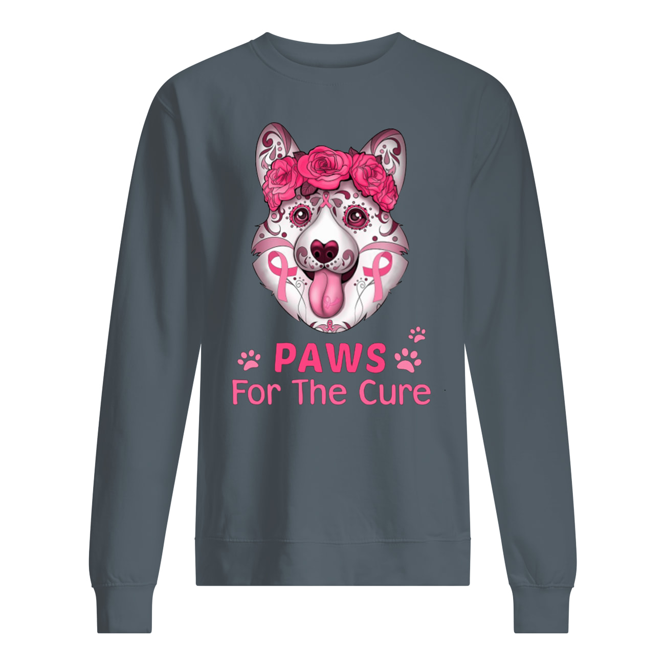 Breast cancer awareness corgi for the cure sweatshirt