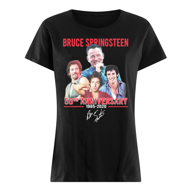 Bruce springsteen 55th anniversary 1965-2020 signatures women's shirt