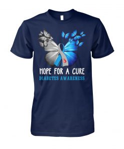 Butterfly hope for a cure diabetes awareness unisex cotton tee